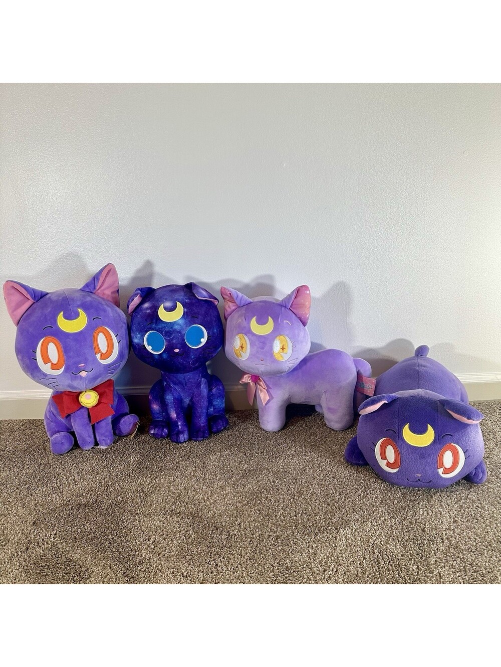 Huge stuffed animal Luna Sailor Moon Eternal the Movie Lot Set Of 5 Cat Plush
